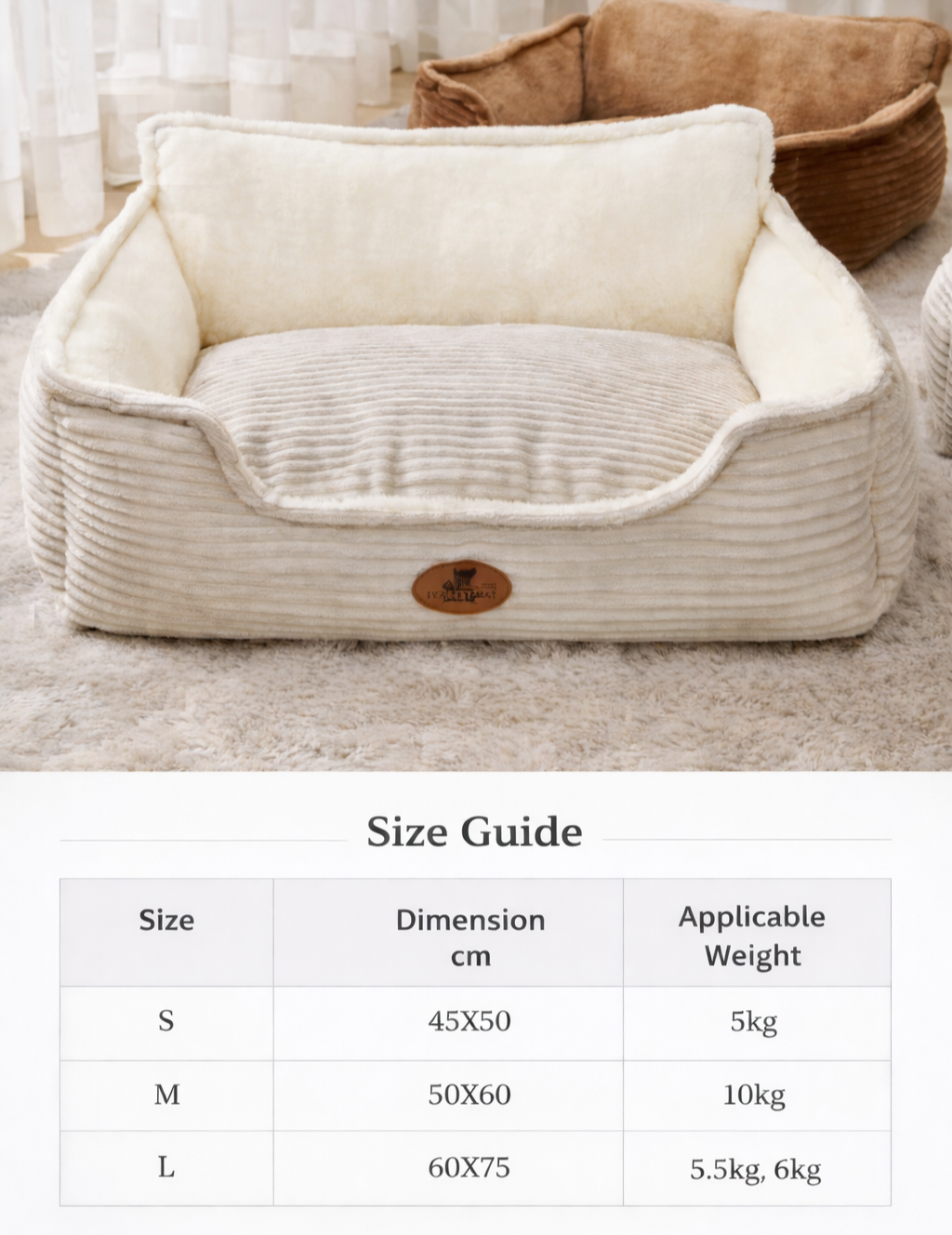 Luxury Corduroy Cat & Dog Bed