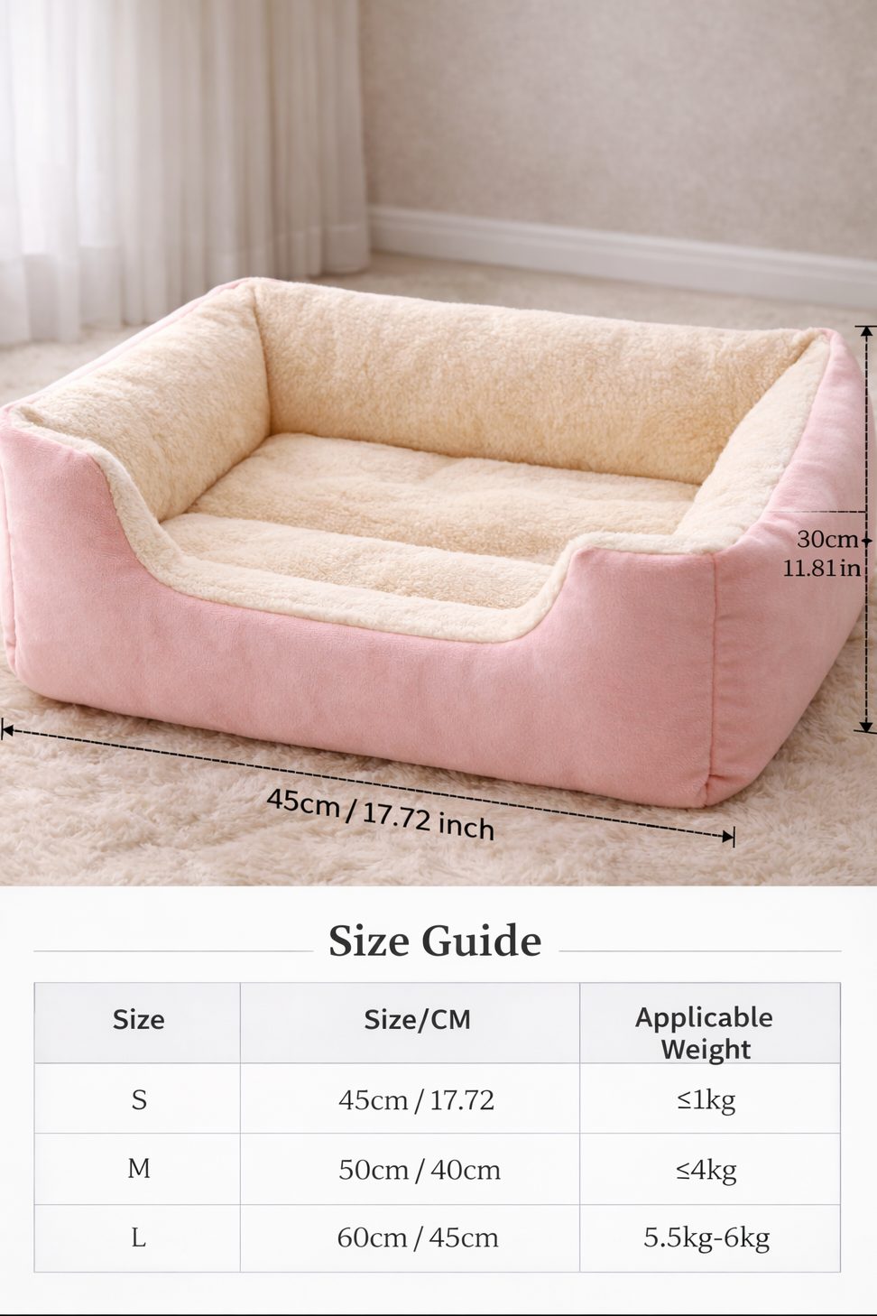 Luxury Indoor Cat Bed With Raised Sides