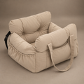 Beige Secure Travel Dog Car Seat
