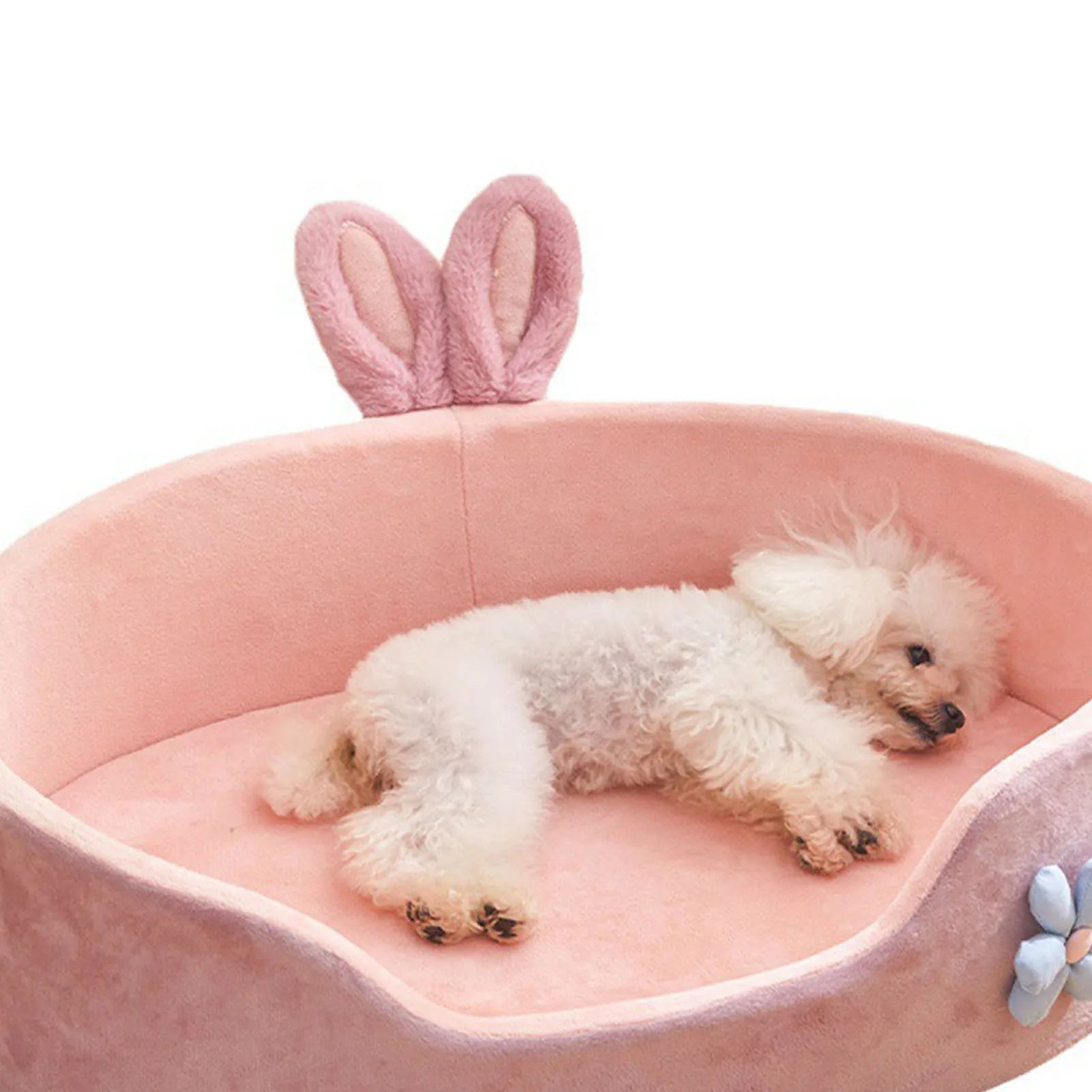 Pink Plush Dog Bed