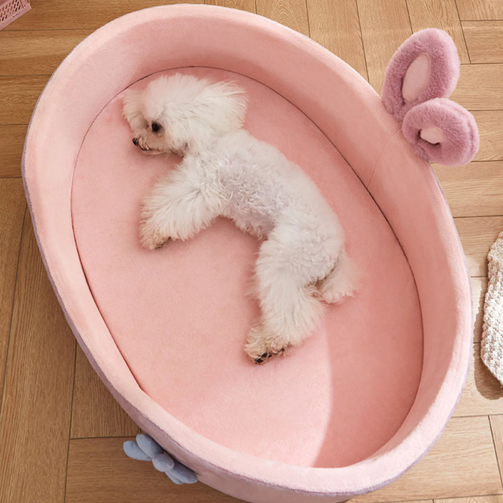 Pink Plush Dog Bed